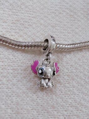 Lilo & Stitch, Cartoon Dangle Charm S925 Silver Charm For Pandora Bracelet